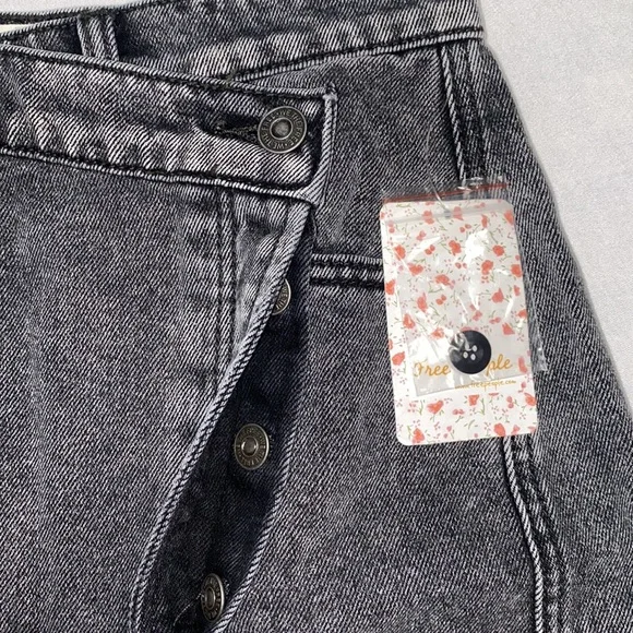 Free People Parker Wrap Demin Skirt Sz 25 - Picture 7 of 13